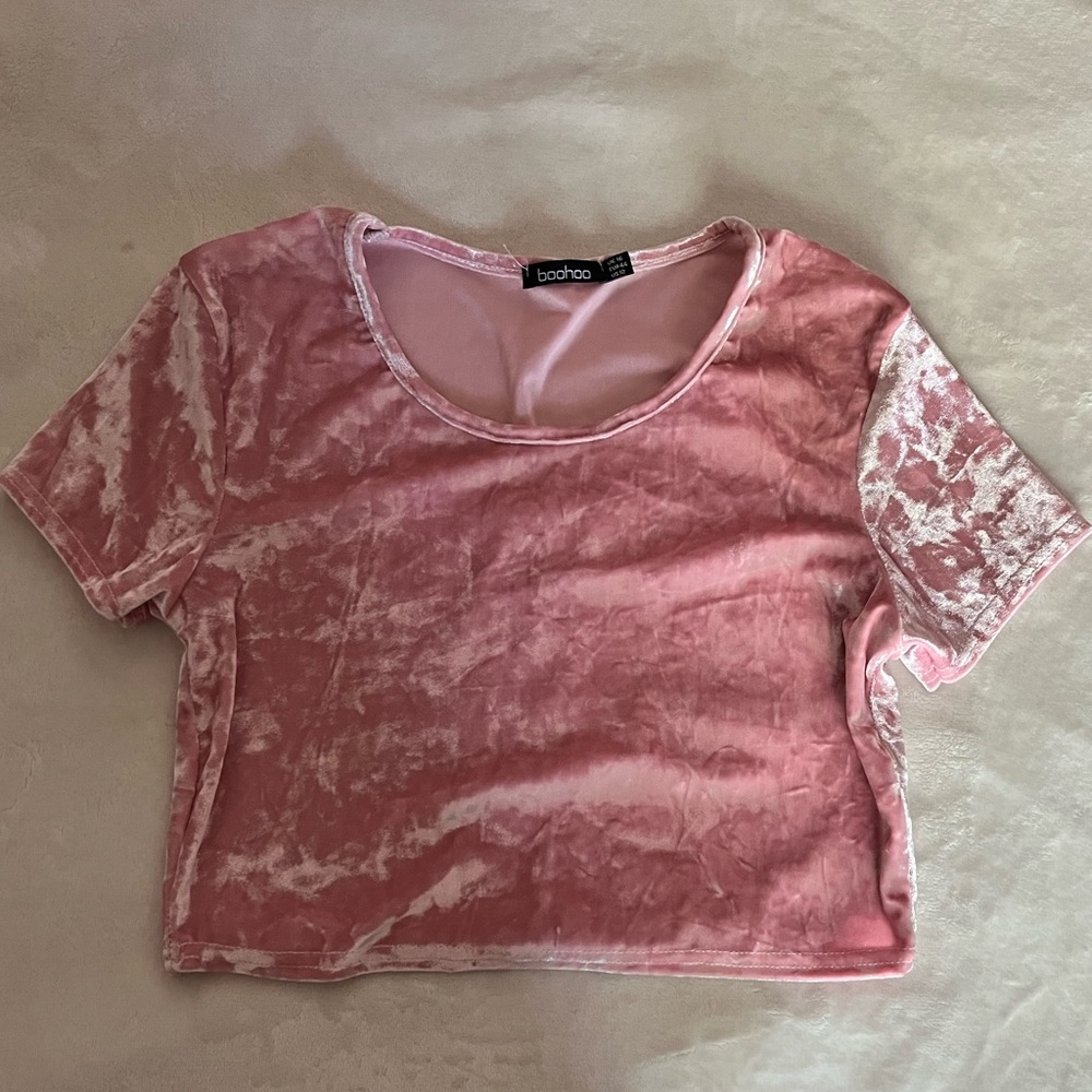 Pink Velvet Crop Top
